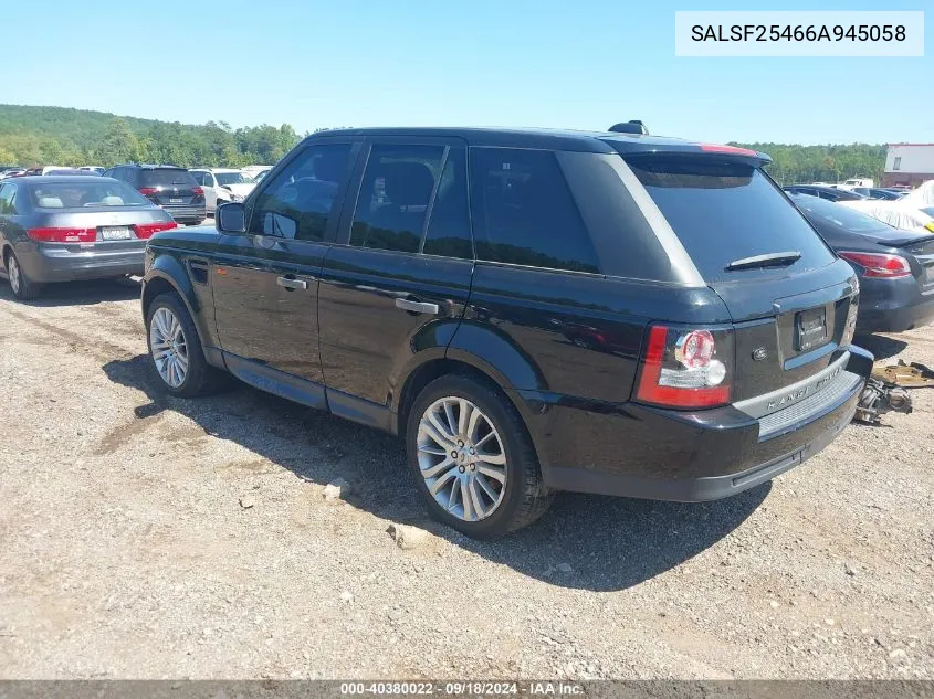 SALSF25466A945058 2006 Land Rover Range Rover Sport Hse