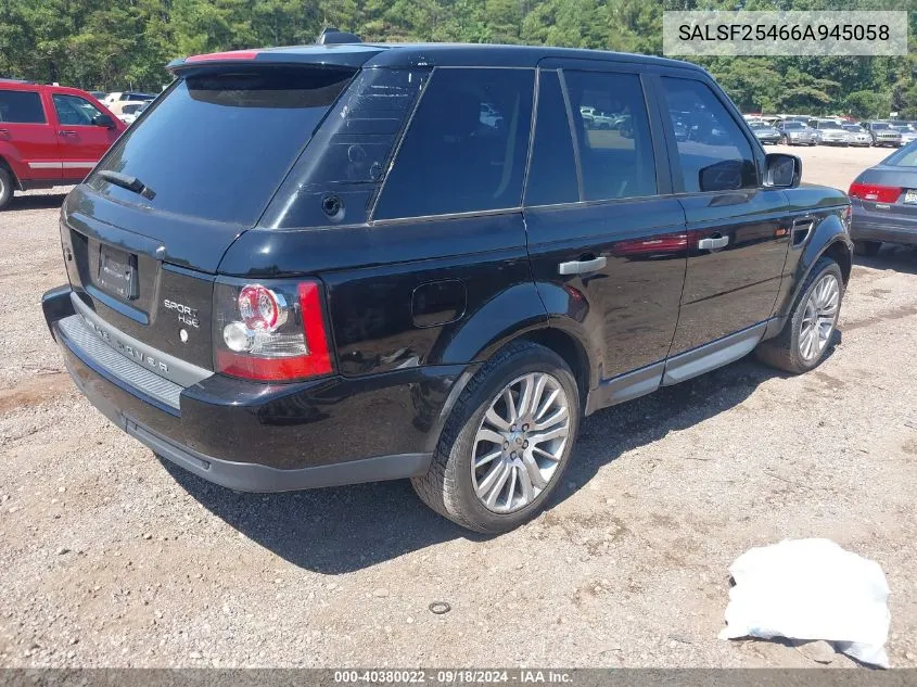 SALSF25466A945058 2006 Land Rover Range Rover Sport Hse