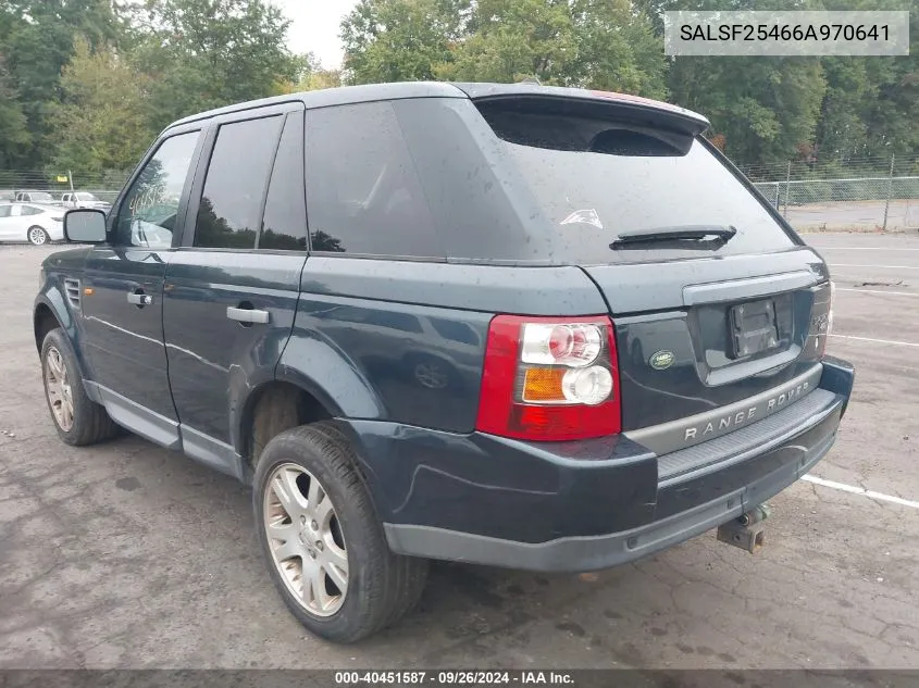 SALSF25466A970641 2006 Land Rover Range Rover Sport Hse