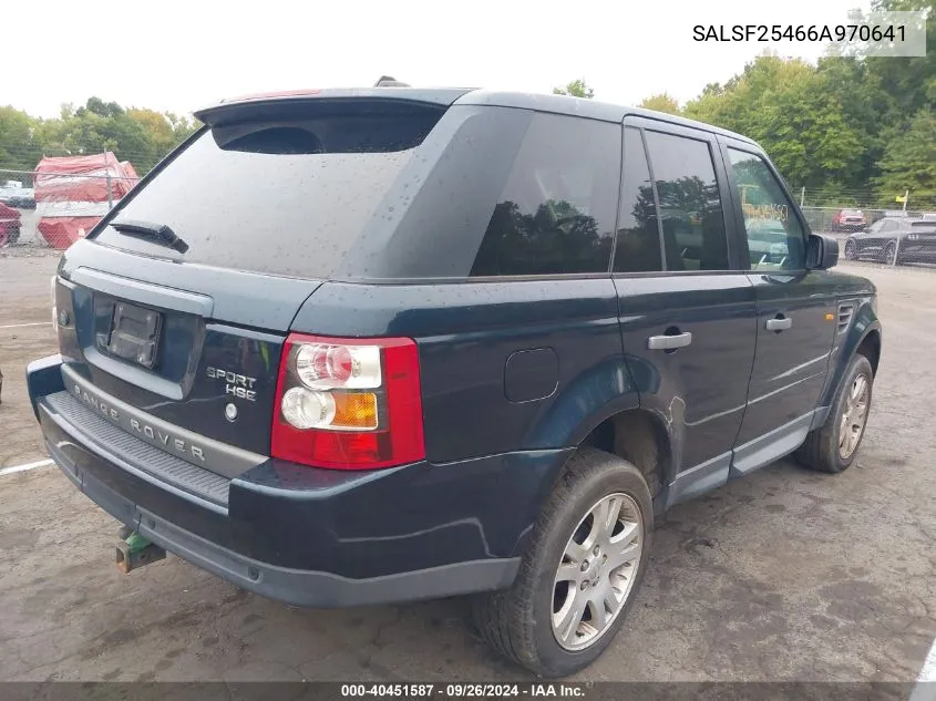 2006 Land Rover Range Rover Sport Hse VIN: SALSF25466A970641 Lot: 40451587