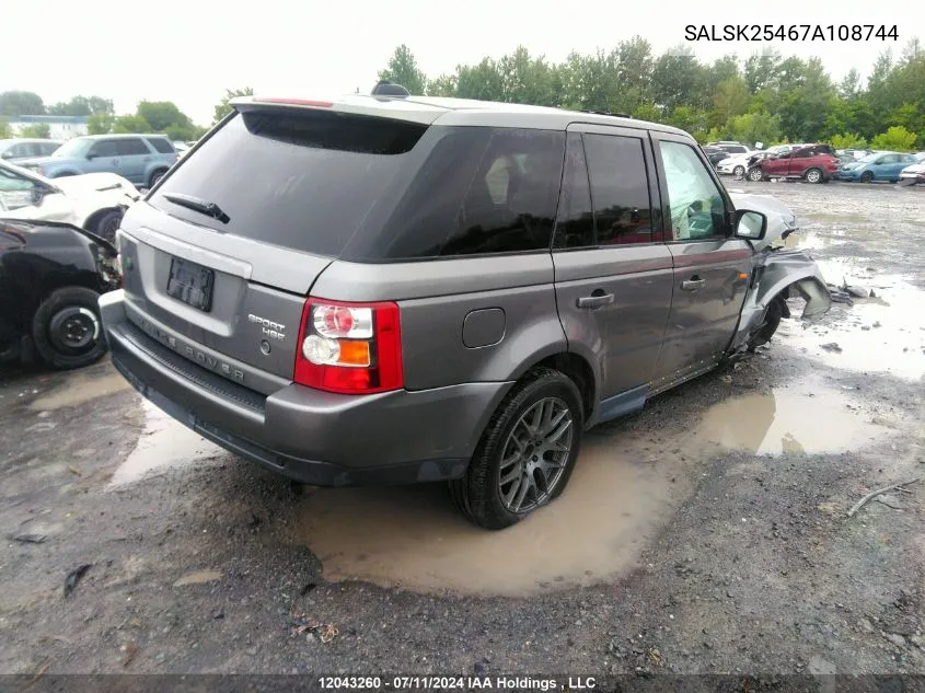 SALSK25467A108744 2007 Land Rover Range Rover Sport