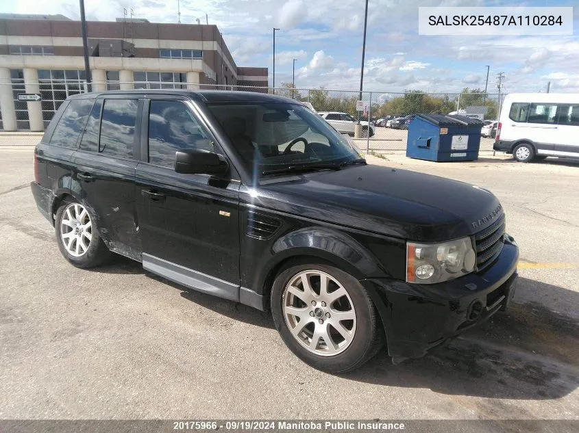 2007 Land Rover Range Rover Sport Hse VIN: SALSK25487A110284 Lot: 20175966