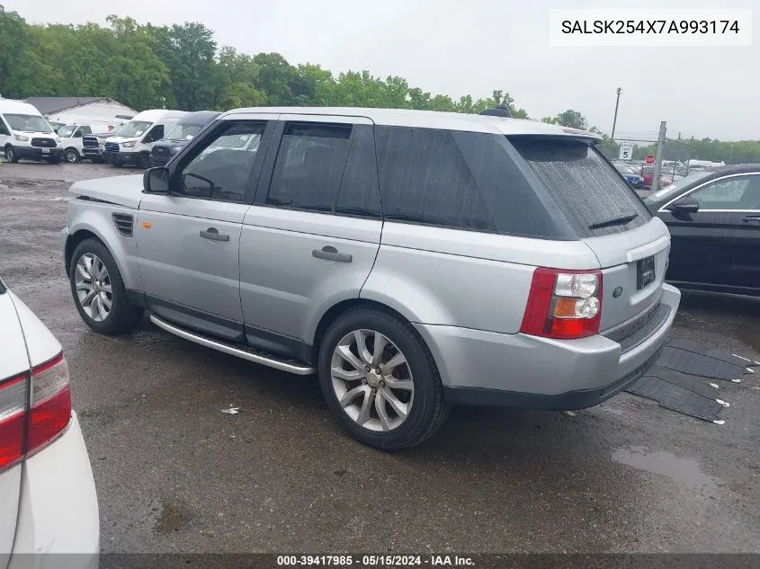 SALSK254X7A993174 2007 Land Rover Range Rover Sport Hse