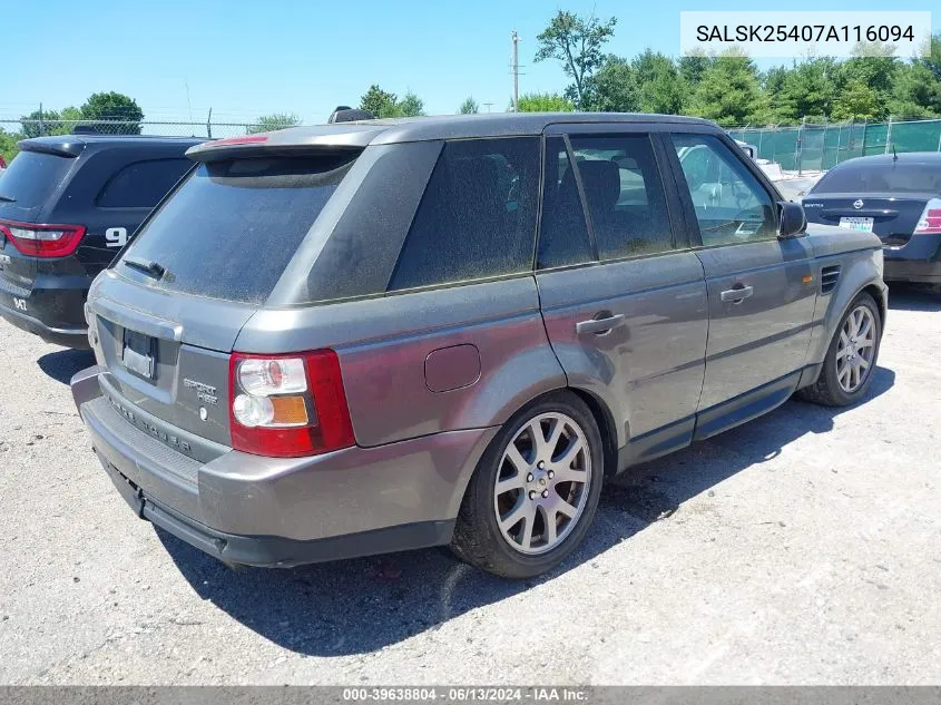 SALSK25407A116094 2007 Land Rover Range Rover Sport Hse