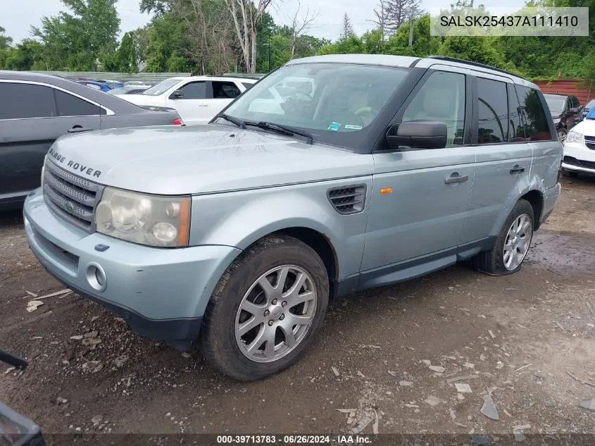 2007 Land Rover Range Rover Sport Hse VIN: SALSK25437A111410 Lot: 39713783