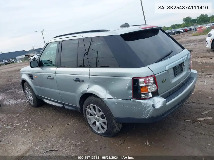 2007 Land Rover Range Rover Sport Hse VIN: SALSK25437A111410 Lot: 39713783