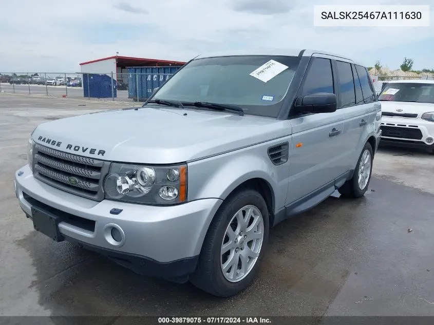 SALSK25467A111630 2007 Land Rover Range Rover Sport Hse