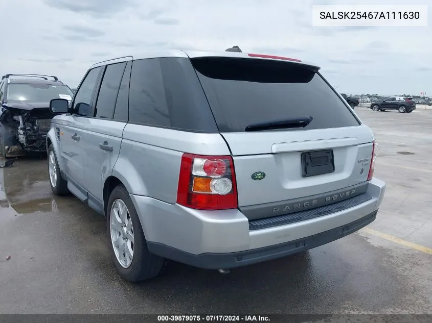 SALSK25467A111630 2007 Land Rover Range Rover Sport Hse