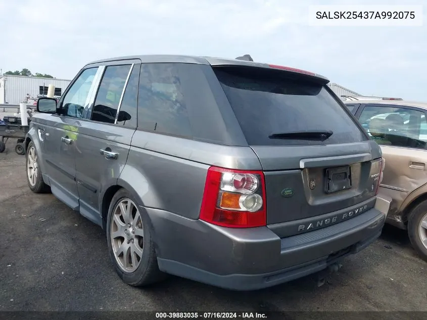 SALSK25437A992075 2007 Land Rover Range Rover Sport Hse