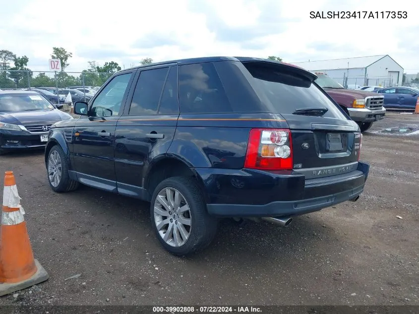 SALSH23417A117353 2007 Land Rover Range Rover Sport Supercharged