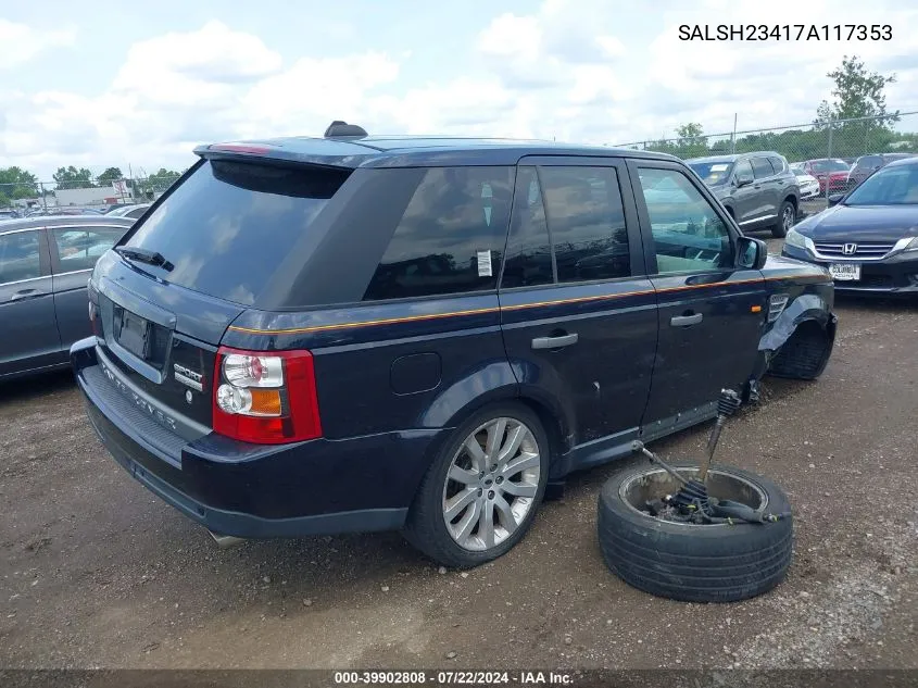 2007 Land Rover Range Rover Sport Supercharged VIN: SALSH23417A117353 Lot: 39902808