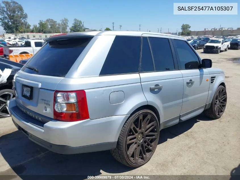 2007 Land Rover Range Rover Sport Hse VIN: SALSF25477A105307 Lot: 39989879