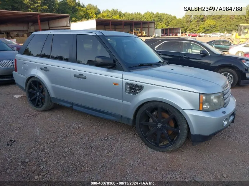 2007 Land Rover Range Rover Sport Supercharged VIN: SALSH23497A984788 Lot: 40078360