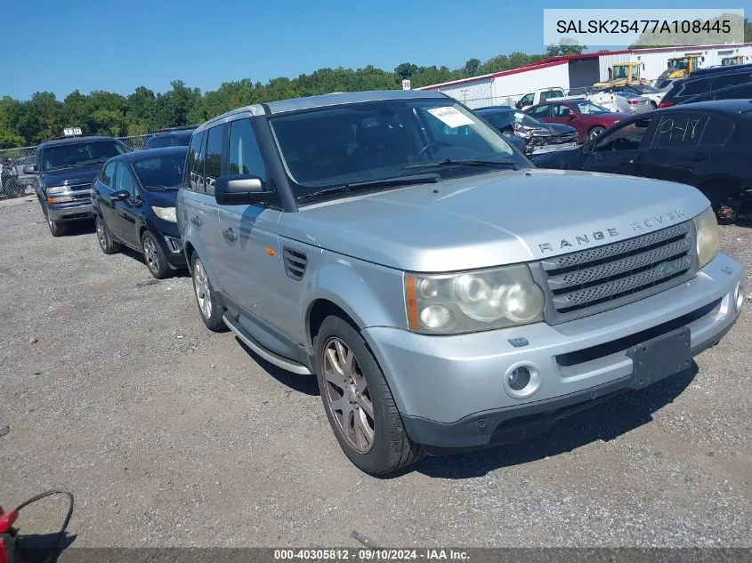 SALSK25477A108445 2007 Land Rover Range Rover Sport Hse