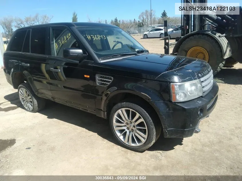 2008 Land Rover Range Rover Sport Supercharged VIN: SALSH23418A122103 Lot: 30036843