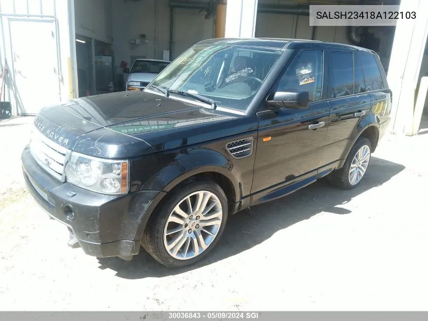 2008 Land Rover Range Rover Sport Supercharged VIN: SALSH23418A122103 Lot: 30036843