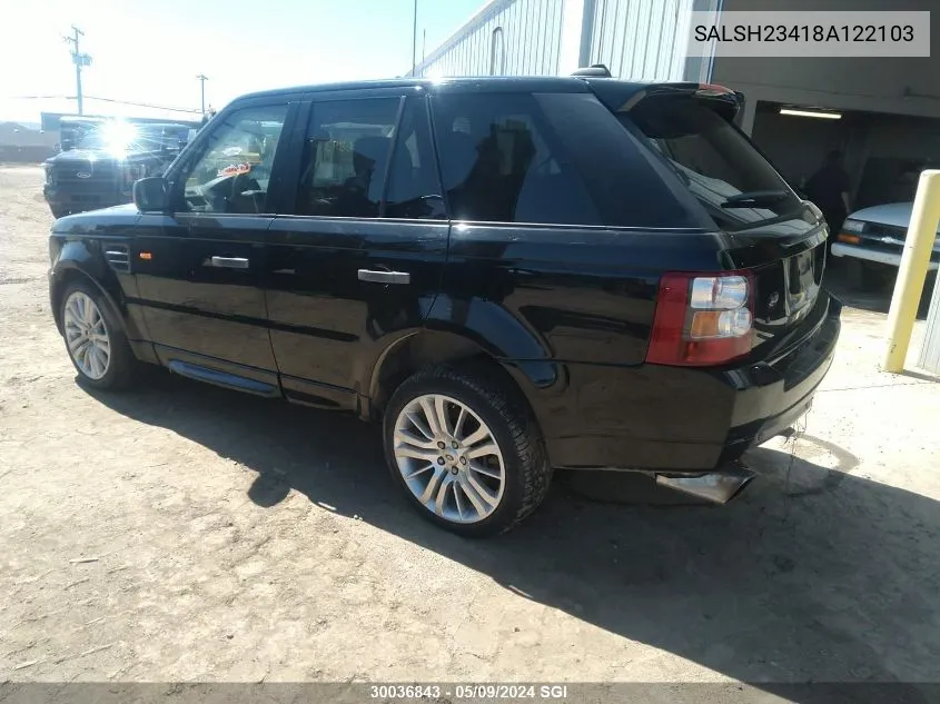 SALSH23418A122103 2008 Land Rover Range Rover Sport Supercharged