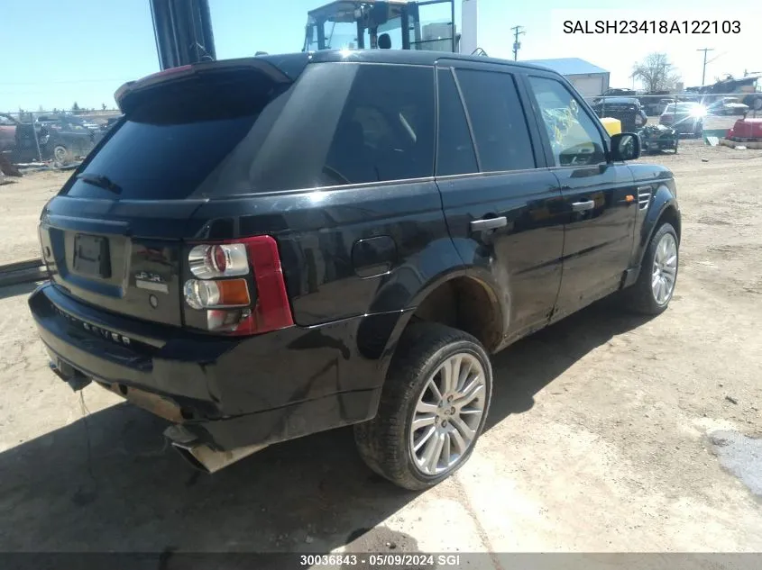 2008 Land Rover Range Rover Sport Supercharged VIN: SALSH23418A122103 Lot: 30036843