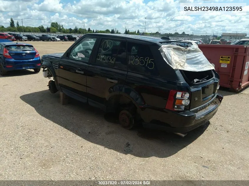 2008 Land Rover Range Rover Sport Supercharged VIN: SALSH23498A123595 Lot: 30037820