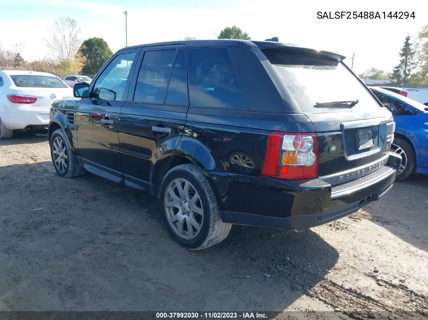 2008 Land Rover Range Rover Sport Hse VIN: SALSF25488A144294 Lot: 37992030