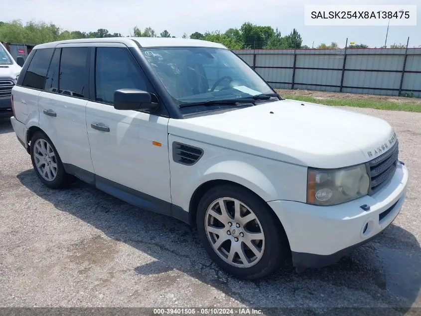 SALSK254X8A138475 2008 Land Rover Range Rover Sport Hse