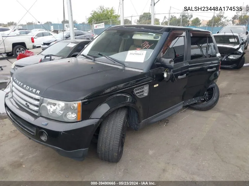 2008 Land Rover Range Rover Sport Supercharged VIN: SALSH23448A174535 Lot: 39490665