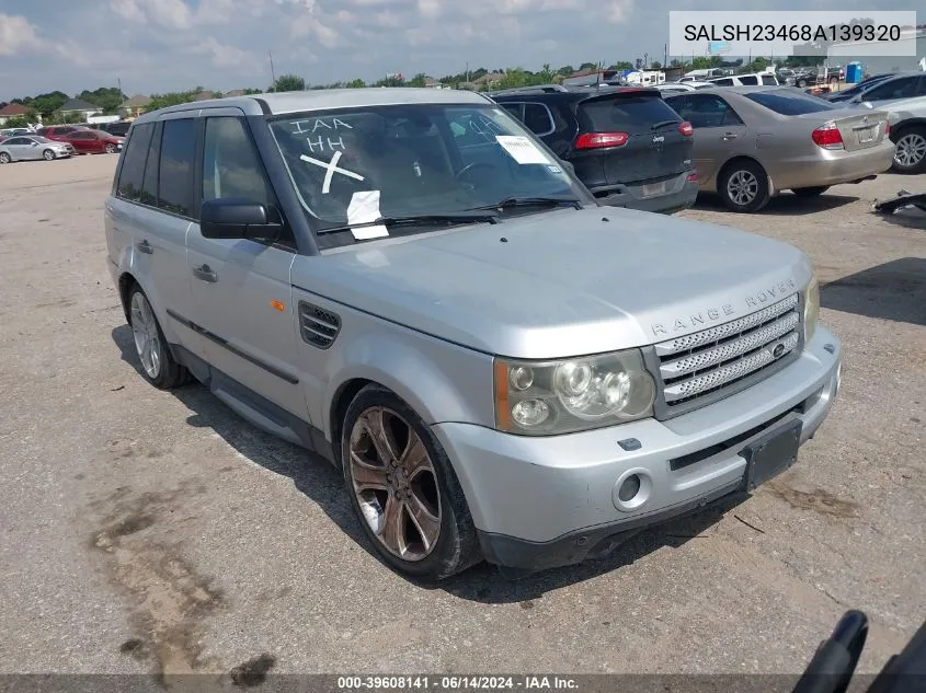 2008 Land Rover Range Rover Sport Supercharged VIN: SALSH23468A139320 Lot: 39608141