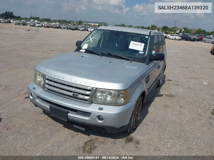 2008 Land Rover Range Rover Sport Supercharged VIN: SALSH23468A139320 Lot: 39608141