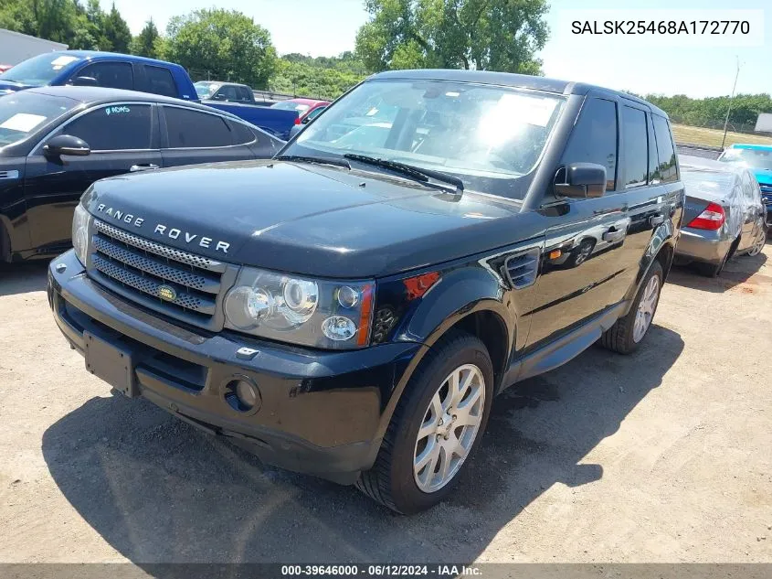 2008 Land Rover Range Rover Sport Hse VIN: SALSK25468A172770 Lot: 39646000