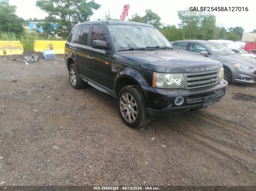 SALSF25458A127016 2008 Land Rover Range Rover Sport Hse