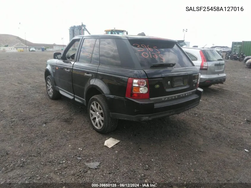 SALSF25458A127016 2008 Land Rover Range Rover Sport Hse