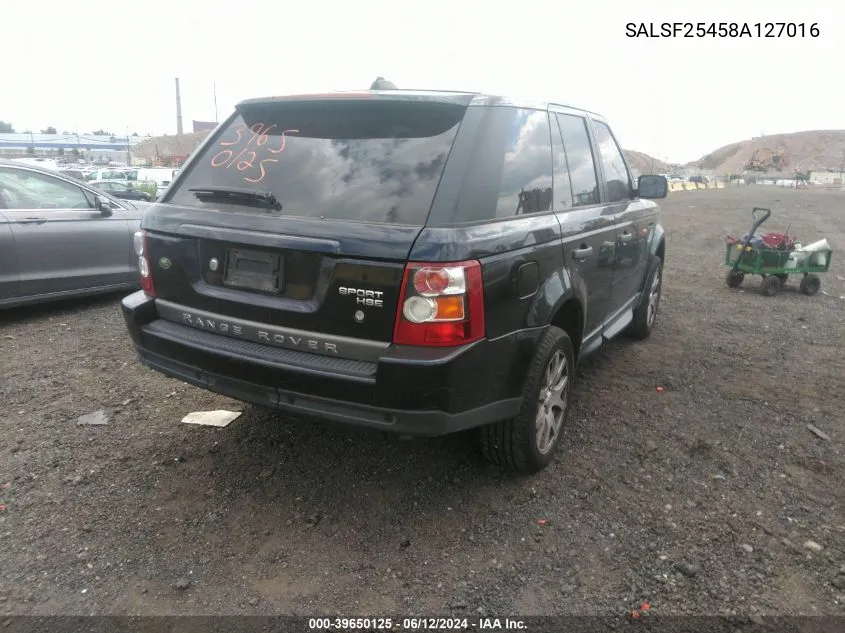 SALSF25458A127016 2008 Land Rover Range Rover Sport Hse