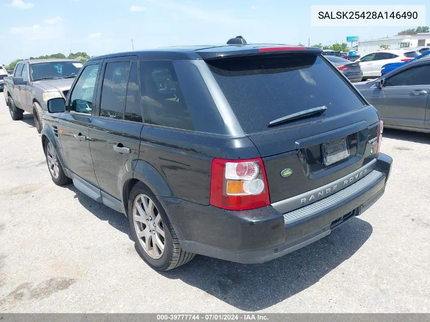 2008 Land Rover Range Rover Sport Hse VIN: SALSK25428A146490 Lot: 39777744