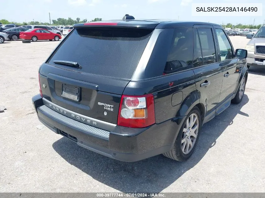 2008 Land Rover Range Rover Sport Hse VIN: SALSK25428A146490 Lot: 39777744