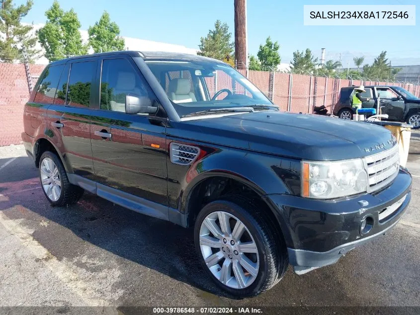 2008 Land Rover Range Rover Sport Supercharged VIN: SALSH234X8A172546 Lot: 39786548