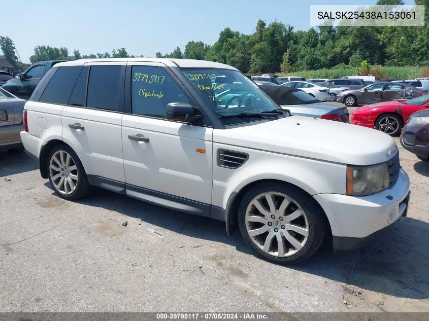 2008 Land Rover Range Rover Sport Hse VIN: SALSK25438A153061 Lot: 39795117