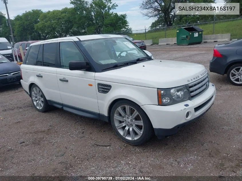 2008 Land Rover Range Rover Sport Supercharged VIN: SALSH234X8A163197 Lot: 39795739