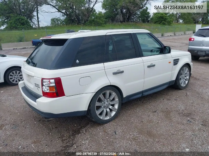 2008 Land Rover Range Rover Sport Supercharged VIN: SALSH234X8A163197 Lot: 39795739