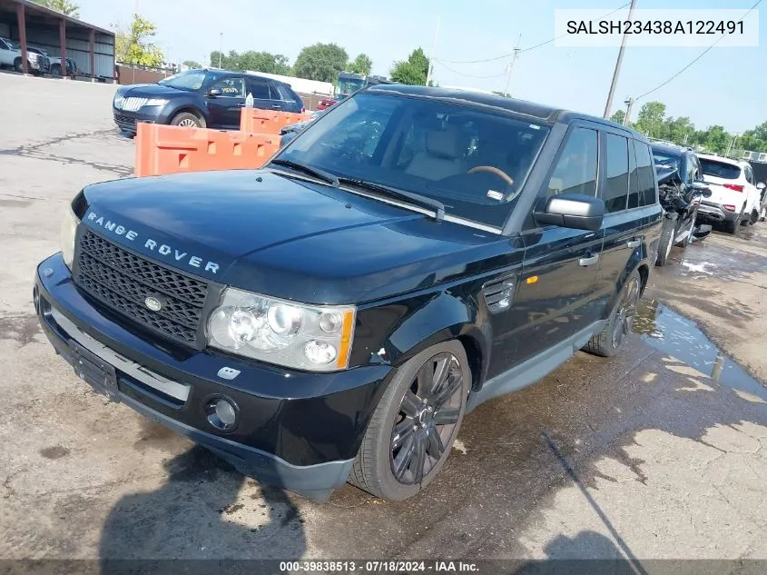 2008 Land Rover Range Rover Sport Supercharged VIN: SALSH23438A122491 Lot: 39838513