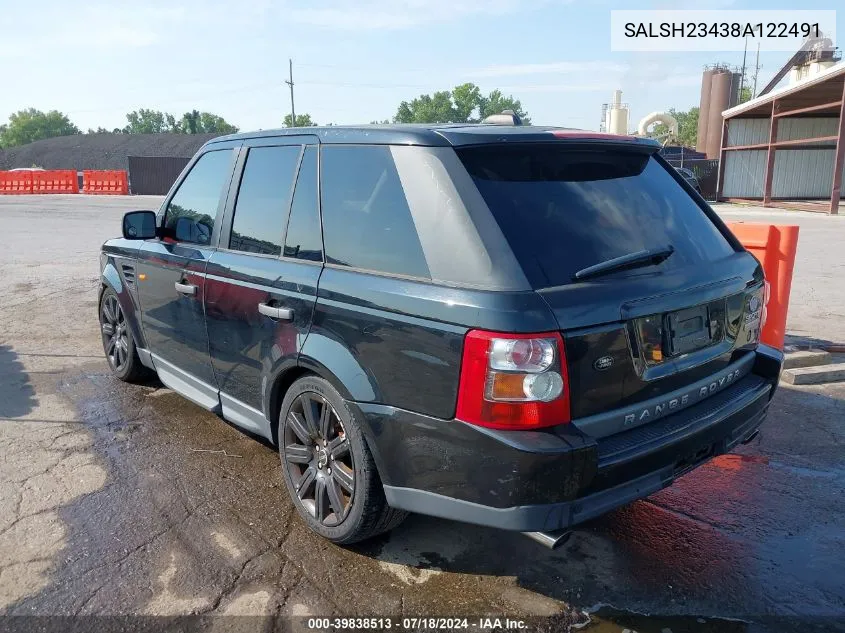 2008 Land Rover Range Rover Sport Supercharged VIN: SALSH23438A122491 Lot: 39838513