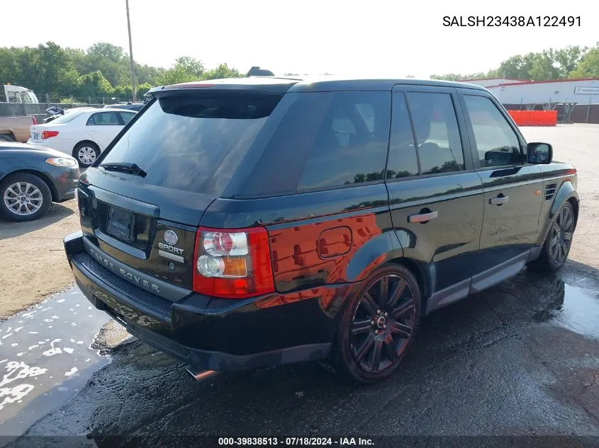 2008 Land Rover Range Rover Sport Supercharged VIN: SALSH23438A122491 Lot: 39838513