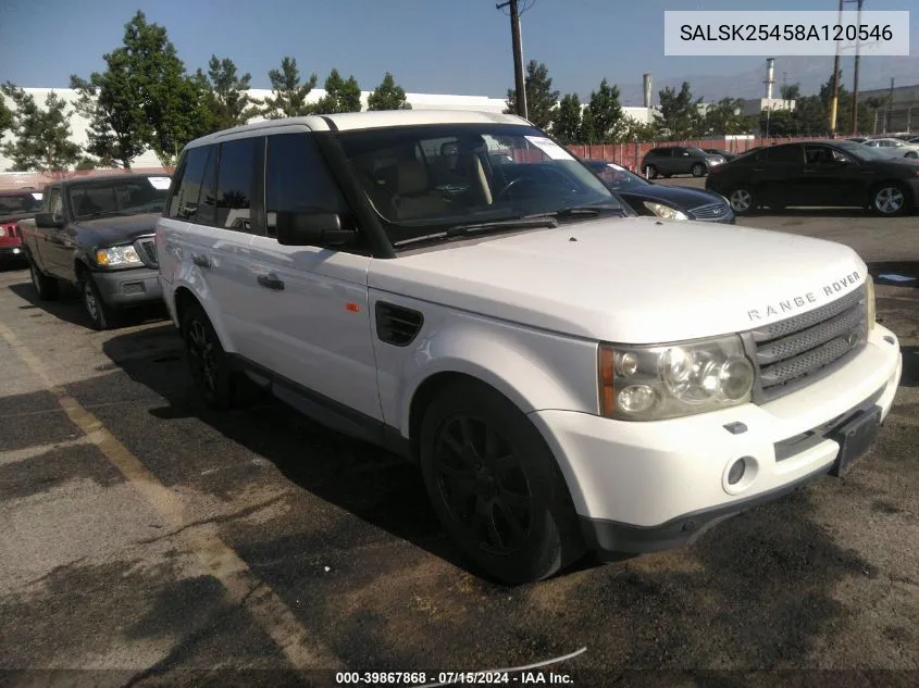 SALSK25458A120546 2008 Land Rover Range Rover Sport Hse