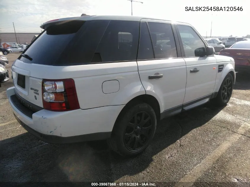 SALSK25458A120546 2008 Land Rover Range Rover Sport Hse