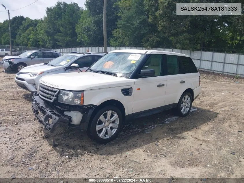 SALSK25478A181333 2008 Land Rover Range Rover Sport Hse