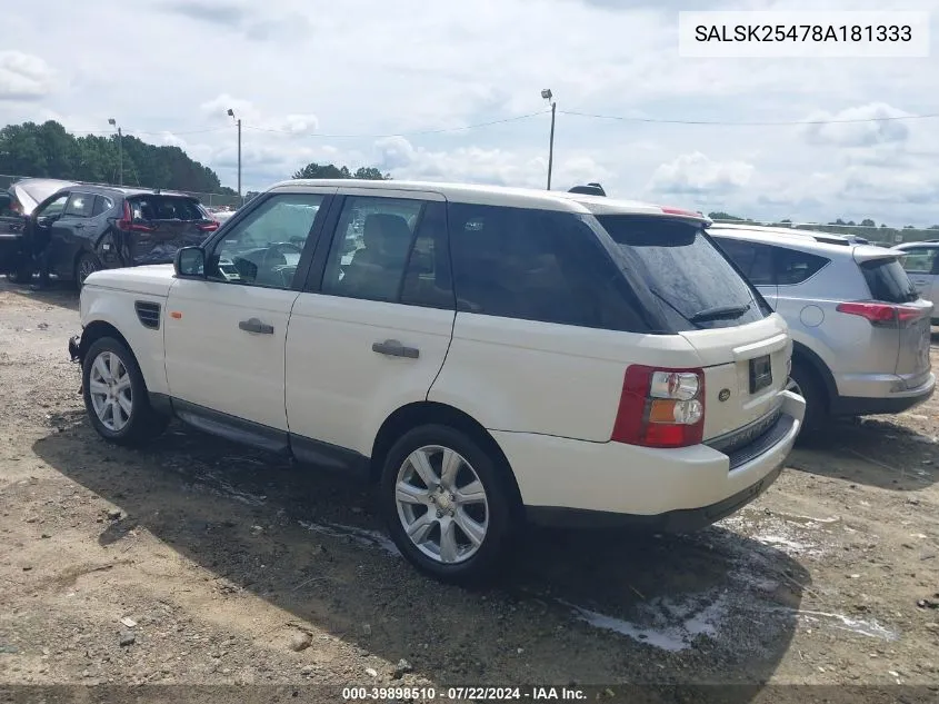 SALSK25478A181333 2008 Land Rover Range Rover Sport Hse