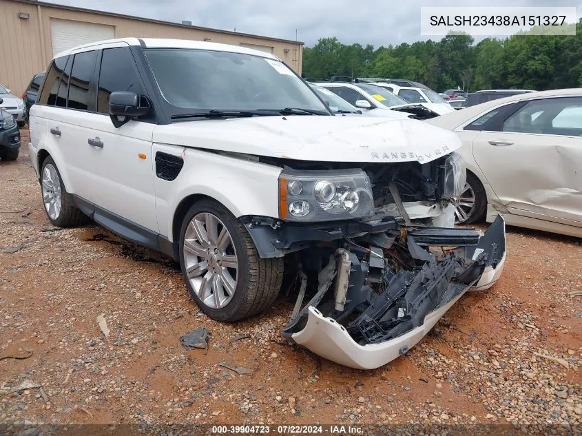 2008 Land Rover Range Rover Sport Supercharged VIN: SALSH23438A151327 Lot: 39904723