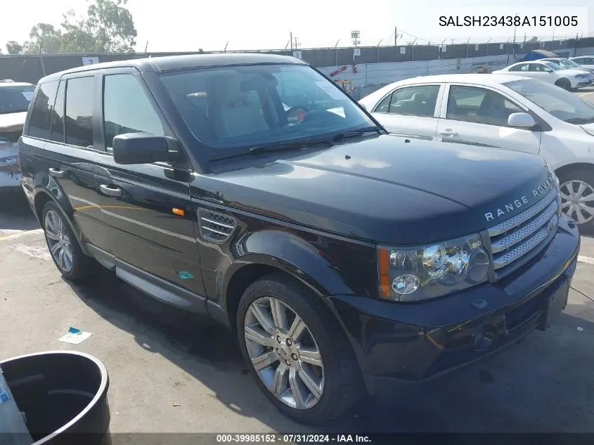 SALSH23438A151005 2008 Land Rover Range Rover Sport Supercharged