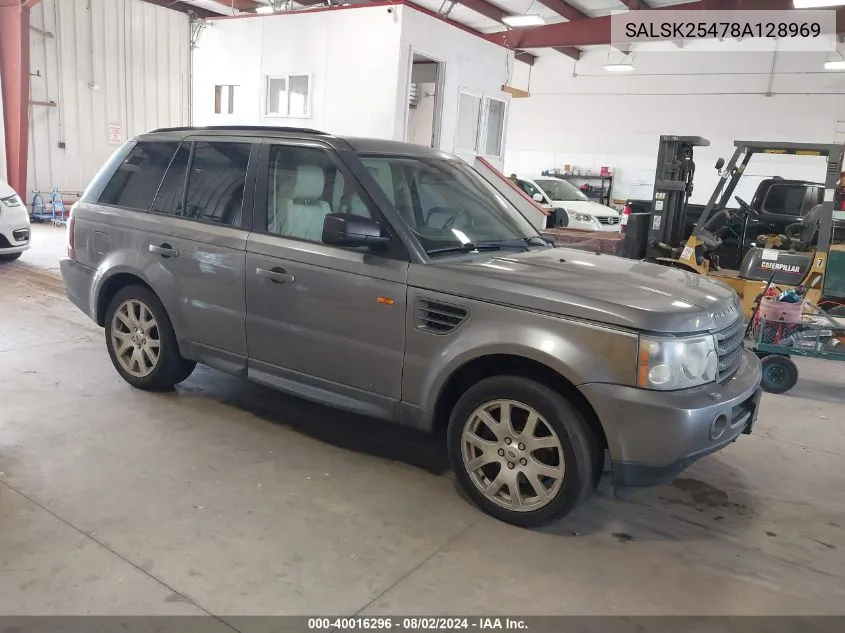 2008 Land Rover Range Rover Sport Hse VIN: SALSK25478A128969 Lot: 40016296