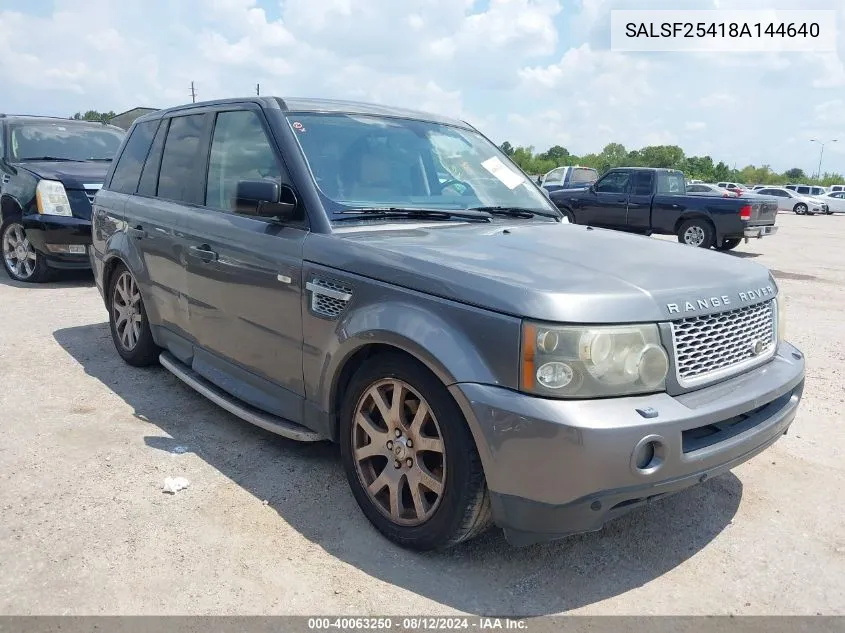 SALSF25418A144640 2008 Land Rover Range Rover Sport Hse