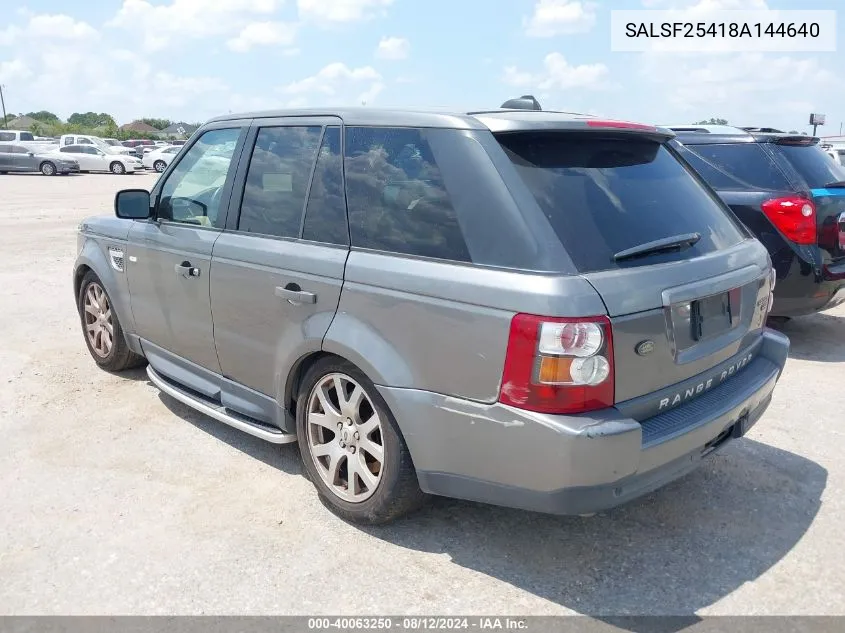 SALSF25418A144640 2008 Land Rover Range Rover Sport Hse